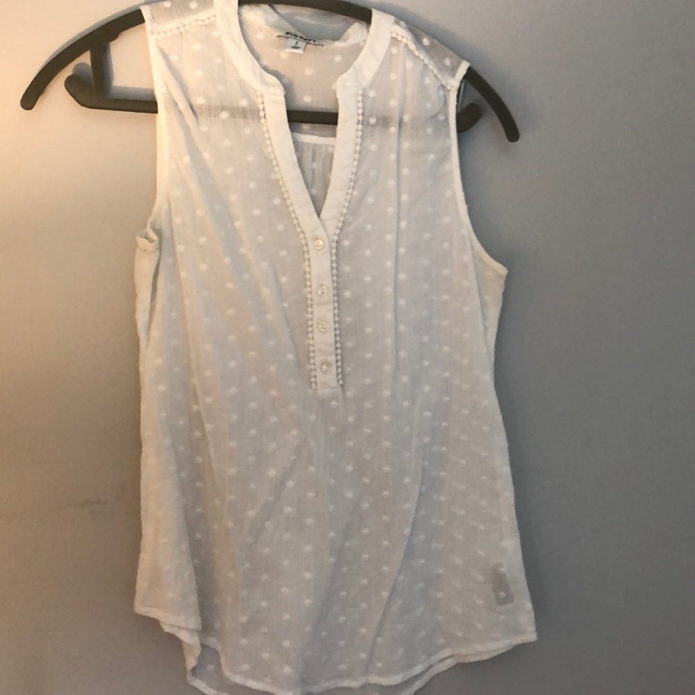 Old Navy White sheer cotton top